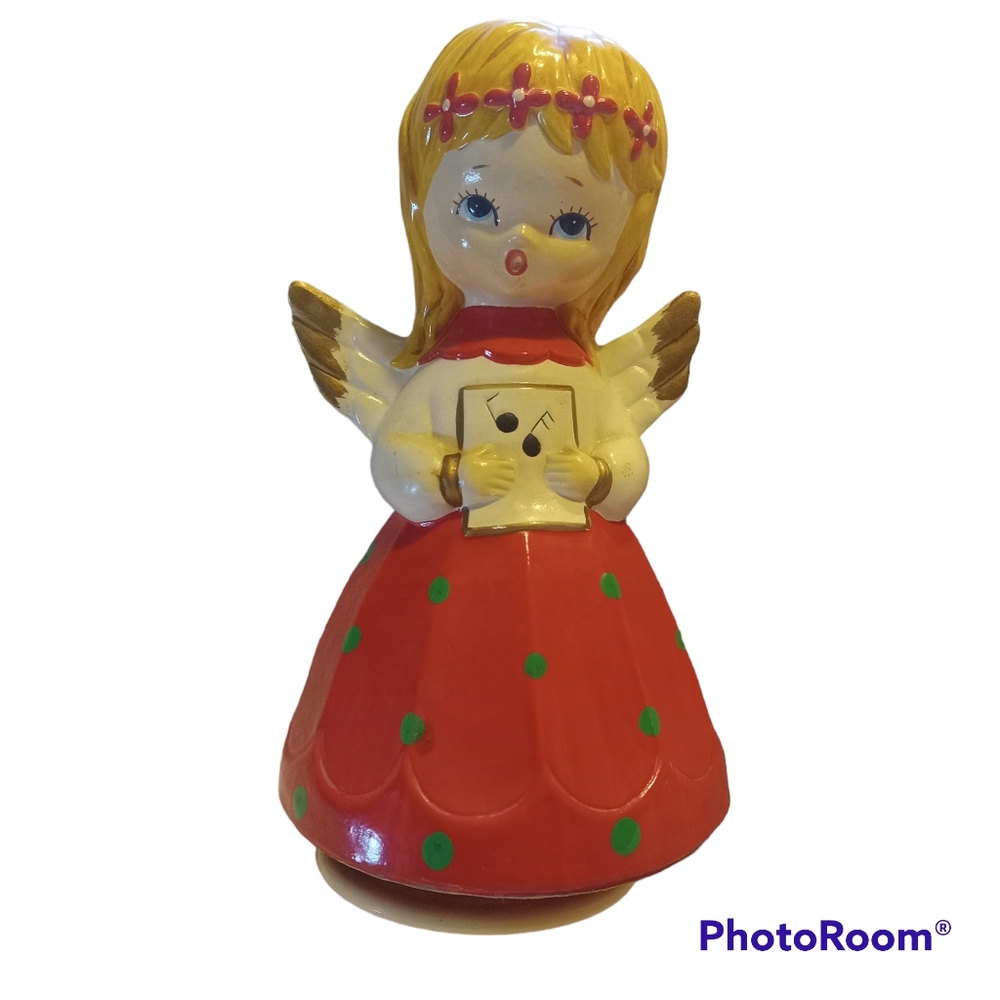Vintage 1970’s Choir Angel Girl Figurine 7” Music Box READ.